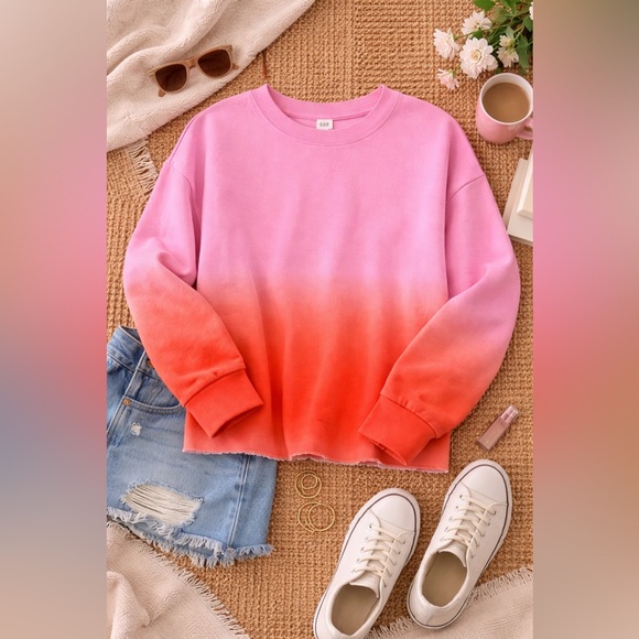 GAP Tops - GAP Ombre Sweatshirt | Pink to Coral | Size Medium | NWT